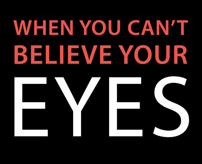 Top half of the cover of "When You Can't Believe Your Eyes: Vision Loss & Personal Recovery" by Hannah Fairbairn